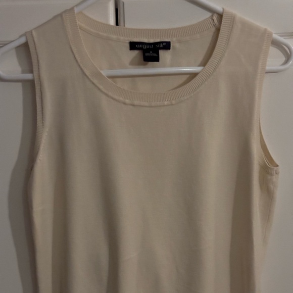 August Silk Cream Sleeveless Tank Top medium.‎  stretchy - Picture 1 of 8
